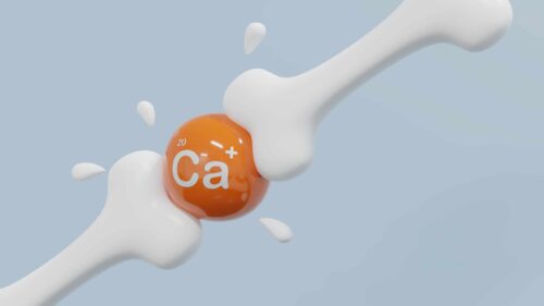 The Good, the Bad and the Ugly of Calcium Supplementation Healthy strong supplement bone calcium concept. White Bone crash ball on blue background. 3d render.